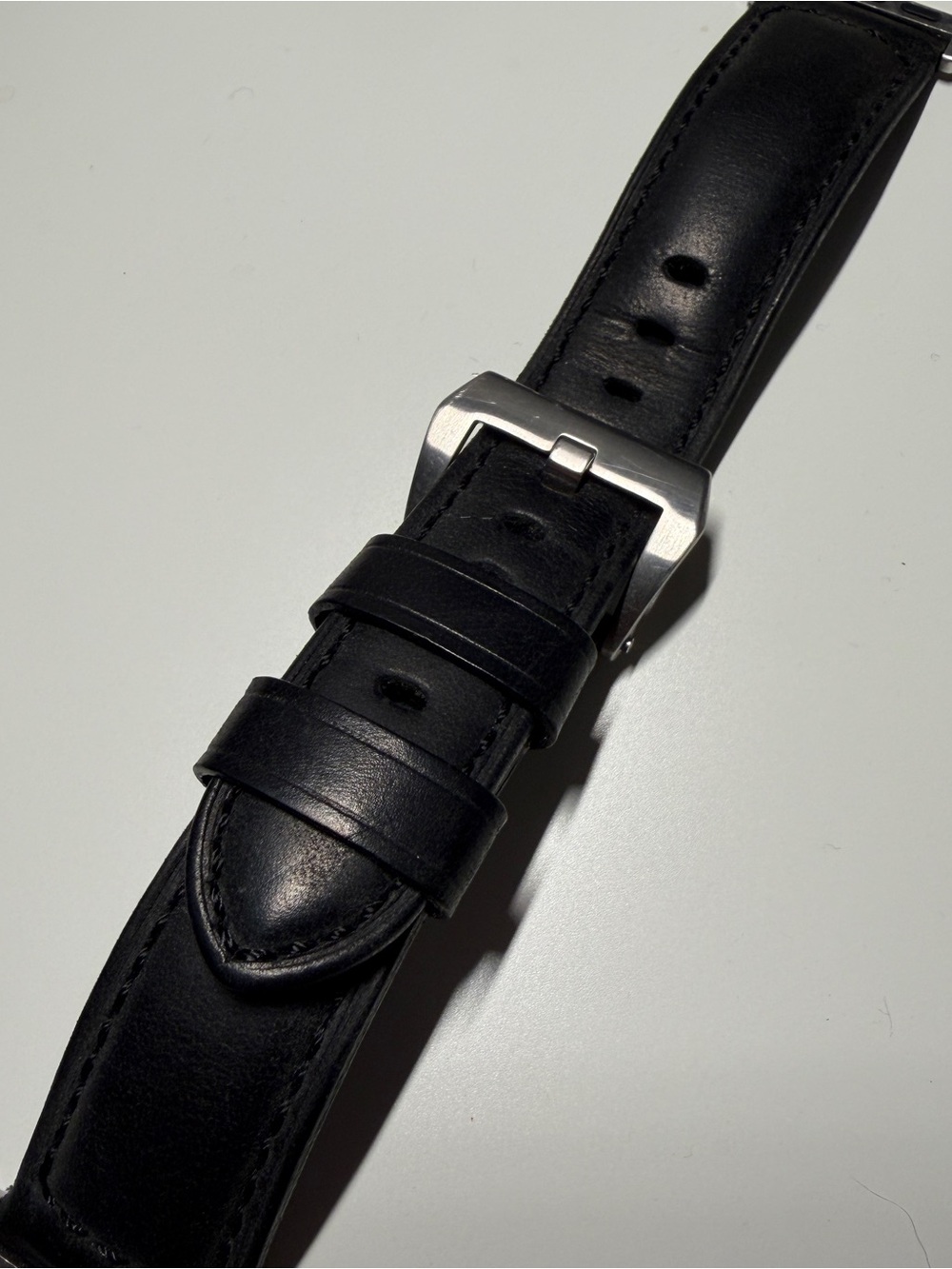 Leather Apple Watch Strap - Matte Black